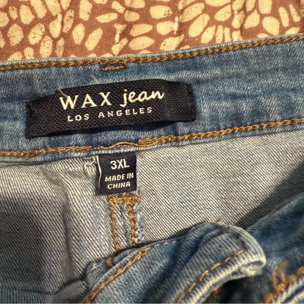 Wax Jean Distressed Denim Mini Skirt - Picture 3 of 4